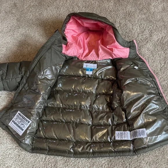 Columbia Kids' Olive and Pink Puffer Jacket - Picture 2 of 6
